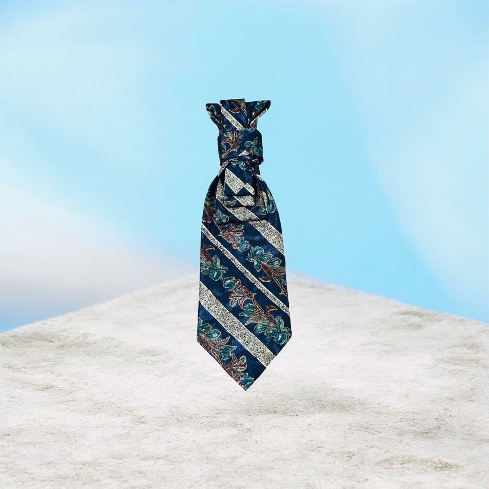 Stylish Blue Paisley Necktie Necklace NO BROOCH NO NECKLACE